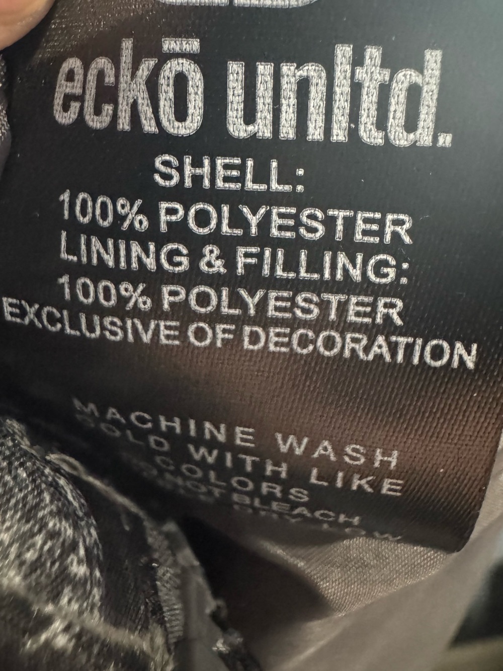 Ecko Unlimited Black & Gray Logo Quilted Hooded Vest - Picture 5 of 6